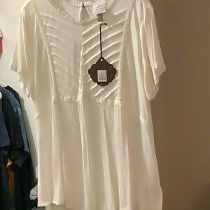 Knox Rose Cream Textured Blouse